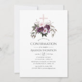 Invitation Confirmation Fleurs en Velours Profond (Devant)