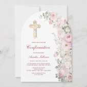 Invitation Confirmation Fleurs Rose Pâle sous Arche (Devant)