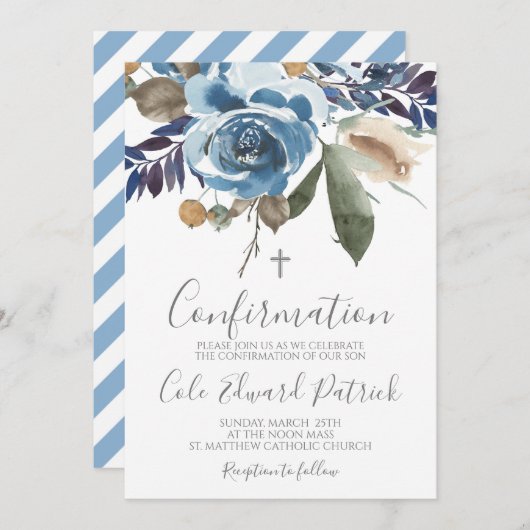 Invitation Confirmation florale (Devant / Derrière)