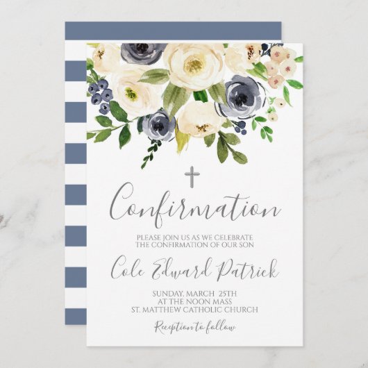Invitation Confirmation florale (Devant / Derrière)