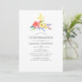 Invitation Confirmation florale aquarelle colorée (Debout devant)
