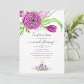 Invitation Confirmation florale aquarelle de printemps (Debout devant)