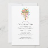 Invitation Confirmation florale aquarelle pastel (Devant)