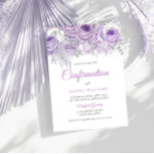 Invitation Confirmation florale de la lavande pourpre étincel