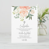 Invitation Confirmation florale de la pêche (Debout devant)