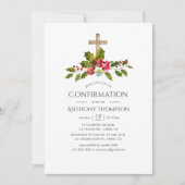 Invitation Confirmation Florale de Mariage de Noël (Devant)