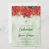 Invitation Confirmation florale de Noël Poinsettia (Devant)