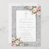 Invitation Confirmation Florale De Parties scintillant D'Arge (Devant)