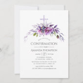 Invitation Confirmation florale du coquelet de violet poussié (Devant)