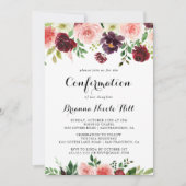 Invitation Confirmation florale du printemps rose de Bourgogn (Devant)