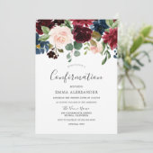 Invitation Confirmation florale du vin rouge de Bourgogne (Debout devant)