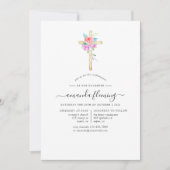 Invitation Confirmation florale Pastel Aquarelle (Devant)