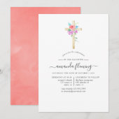 Invitation Confirmation florale Pastel Aquarelle (Devant / Derrière)