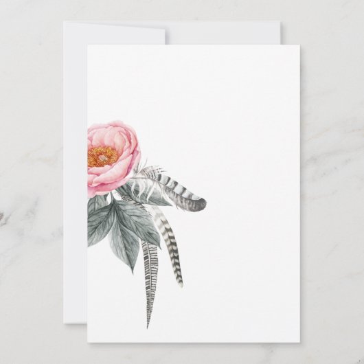 Invitation Confirmation florale Pastel Pink and Grey Boho (Dos)