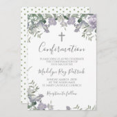 Invitation Confirmation florale pourpre (Devant / Derrière)