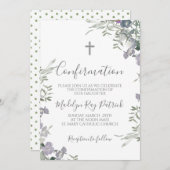 Invitation Confirmation florale pourpre (Devant / Derrière)