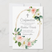 Invitation Confirmation florale rose (Devant)