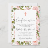 Invitation Confirmation florale rose (Devant)