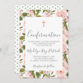 Invitation Confirmation florale rose (Devant / Derrière)