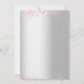 Invitation Confirmation florale rose argent fille luxe (Dos)