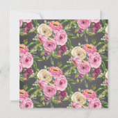 Invitation Confirmation florale rose Chalkboard moderne (Dos)