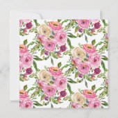 Invitation Confirmation florale rose colorée moderne (Dos)