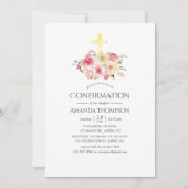 Invitation Confirmation florale rose et jaune (Devant)