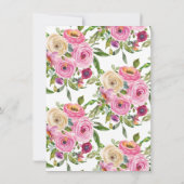 Invitation Confirmation florale rose moderne (Dos)