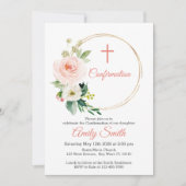 Invitation Confirmation florale rose pâle (Devant)