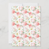 Invitation Confirmation florale rose rose chic et élégant (Dos)