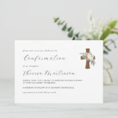 Invitation Confirmation florale simple et croisée I (Debout devant)