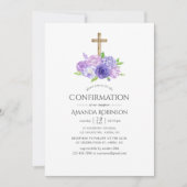 Invitation Confirmation florale ultra violette (Devant)
