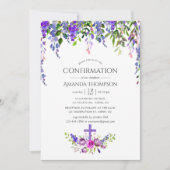 Invitation Confirmation florale ultra violette (Devant)