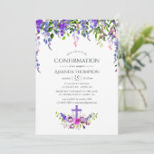 Invitation Confirmation florale ultra violette (Debout devant)