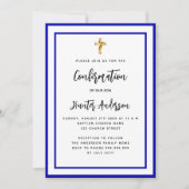 Invitation Confirmation garçon bleu royal blanc (Devant)
