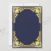 Invitation Confirmation Garçon Marine Blue Faux Gold Cross Vi (Dos)