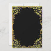 Invitation Confirmation Garçon Noir Faux Or Feuilles religieu (Dos)