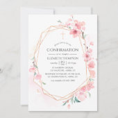 Invitation Confirmation géométrique de la fleur de cerisier r (Devant)