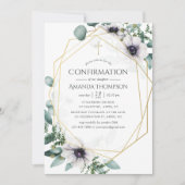 Invitation Confirmation Géométrique de l'Anémone d'Eucalyptus (Devant)