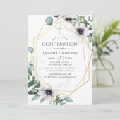 Invitation Confirmation géométrique de l'anémone Eucalyptus (Debout devant)