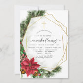 Invitation Confirmation géométrique de Noël florale (Devant)