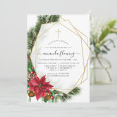 Invitation Confirmation géométrique de Noël florale (Debout devant)