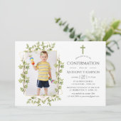 Invitation Confirmation géométrique de verdure (Debout devant)