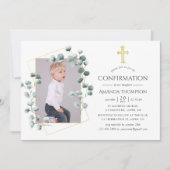 Invitation Confirmation géométrique d'eucalyptus (Devant)