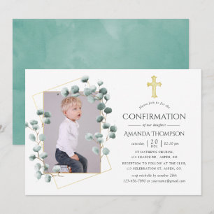 Invitation Confirmation géométrique d'eucalyptus