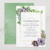 Invitation Confirmation géométrique Succulente (Devant / Derrière)