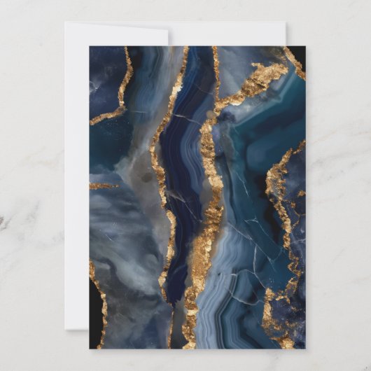 Invitation Confirmation Gold de l'Agate bleu (Dos)