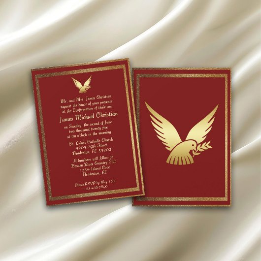 Invitation Confirmation Gold Dove