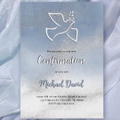 Invitation Confirmation gray blue marble