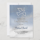 Invitation Confirmation gris marbre bleu (Devant)